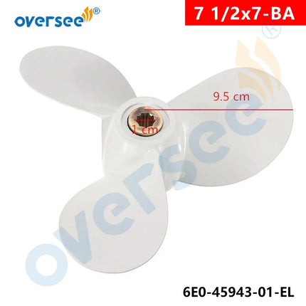 6E0-45943-01-EL Propeller for Yamaha Outboard Engine Part 7 1/2x7-BA 4HP 5HP 6E3 Series