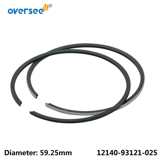 12140-93121-025 Piston Ring Set +025 For Suzuki DT15 15HP 2 Stroke Outboard Motor 59.25mm