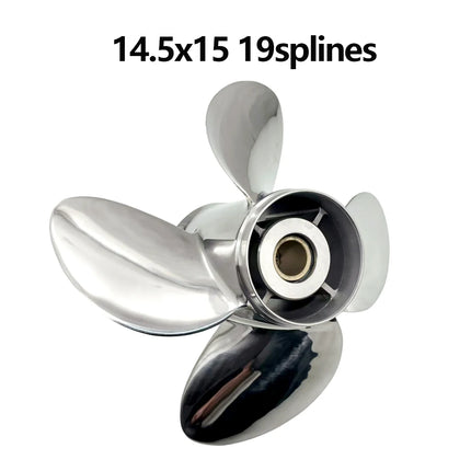 14.5x15 4 Blades Stainless Steel Boat Propeller for Mercury 135-300HP Outboard Engine Prop 14 1/2 x15