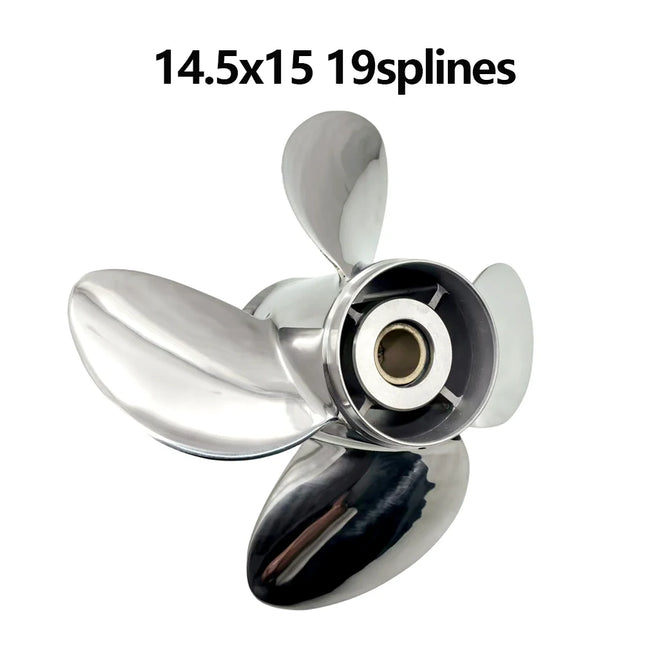 14.5x15 4 Blades Stainless Steel Boat Propeller for Mercury 135-300HP Outboard Engine Prop 14 1/2 x15