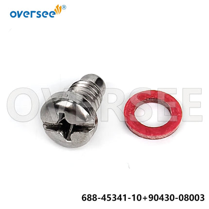 688-45341-10 Lower Unit Drain Plug with Gasket 90430-08003 for Yamaha Parsun F130-300HP Outboard 90340-08M02 F25-04000031