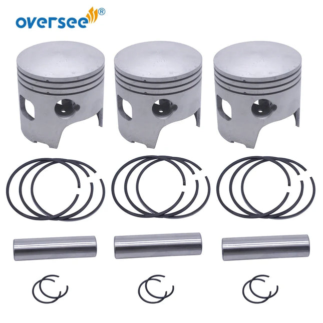 3pcs/set 3B7-00001 STD Piston Set with Rings For Tohatsu 2T 80A-90A Outboard Engine 3B7-00001-2
