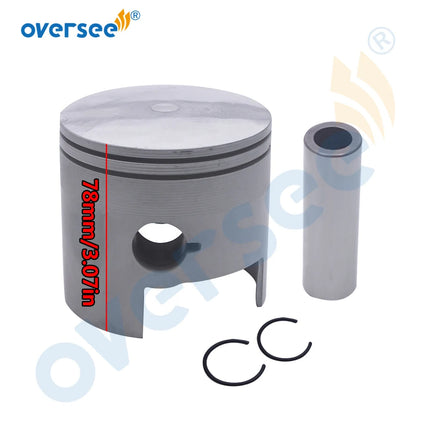 6H1-11635-03-00 Piston Kit +025 with Piston Ring For Yamaha Outboard 2T 75HP 85HP 90HP Engine Parsun T85 Oversize 688-11635