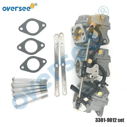 3301-9012 Carburetor Kit For Mercury Mariner 2T 70-75-80-90 HP 3cyl Outboard Engine