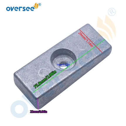 41109-ZW1 Zinc Anode Side Pocket For Honda Outboard Motor 4T BF60-BF225 ;41109-ZW1-03; 41109-ZW1-B00
