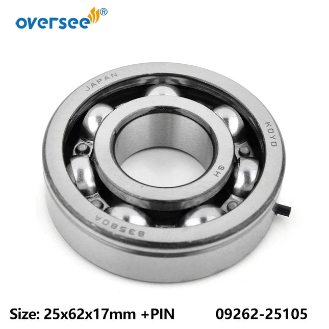 09262-25105 Crankshaft Ball Bearing For Suzuki DT25 DT30 Outboard Engine Size 25X62X17mm