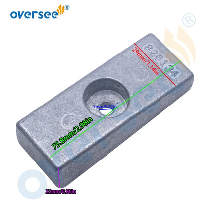 826134 Anode For Mercury Mariner Outboard Motor Force 65-125 Hp Outboards 826134T; 97-826134T