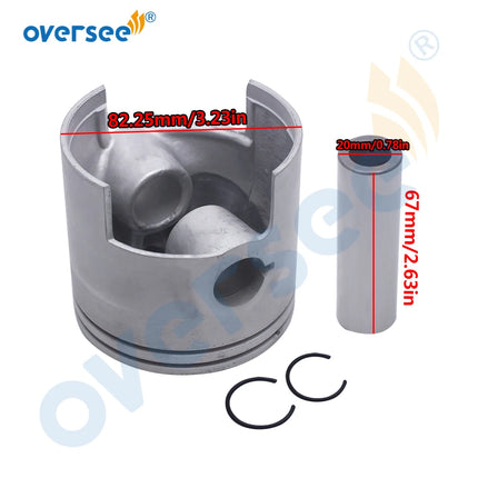 6H1-11635-03-00 Piston Kit +025 with Piston Ring For Yamaha Outboard 2T 75HP 85HP 90HP Engine Parsun T85 Oversize 688-11635