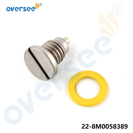 22-8M0058389 Drain Screw Magnetic Plug with Gasket for Mercury Mariner Gearbox 22-67892A06