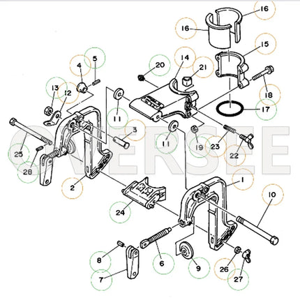 6A1 BRACKET, CLAMP Set + 6E0-43118 Clamp Screw Set for Yamaha 2HP Outboard Engine 6A1-43111-03-4D, 6A1-43112-00-8D