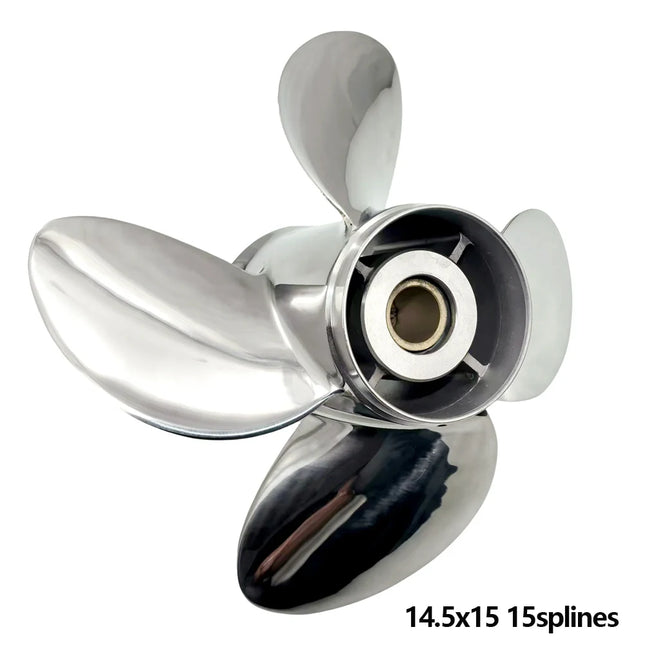 14.5x15 4 Blades Stainless Steel Boat Propeller for Mercury 135-300HP Outboard Engine Prop 14 1/2 x15