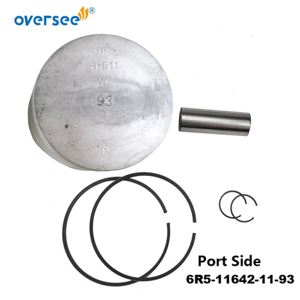 6R5-11631-11-93 + 6R5-11642-11-93 Piston Kit STD For Yamaha 2-Stroke 115HP 130HP Outboard Engine (90mm)