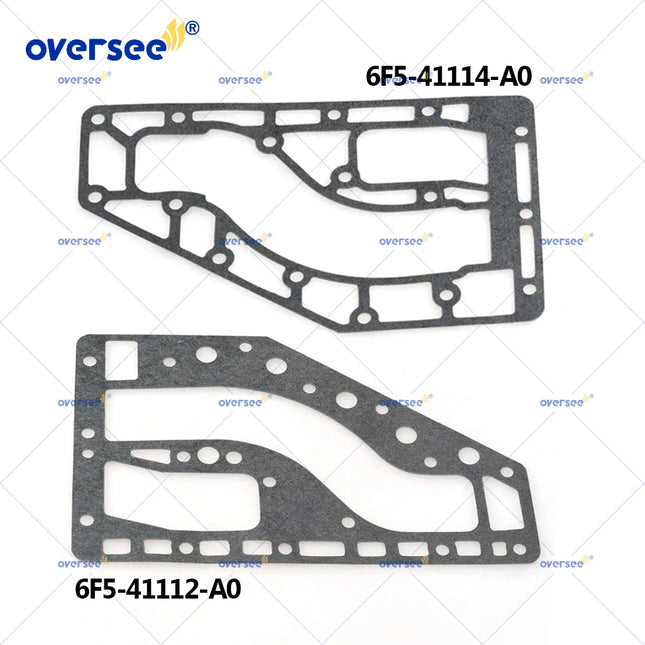 6F5-41114 & 6F5-41112 Gasket Exhaust Outer & Inner Cover for Yamaha E40J/E40G 2 Stroke 40HP Outboard Boat Engine