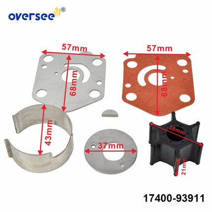 Water Pump Repair Kit 17400-93911 For SUZUKI Outboard DT 9.9/15 HP Engine 17400-93912