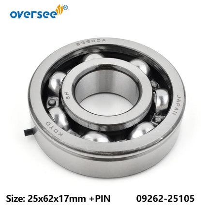 09262-25105 Crankshaft Ball Bearing For Suzuki DT25 DT30 Outboard Engine Size 25X62X17mm