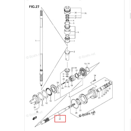 Propeller Shaft For Suzuki 220-250HP DF220T DF225T DF250T Outboard Engine 57610-93J00-000 57610-93J00 Prop Shaft