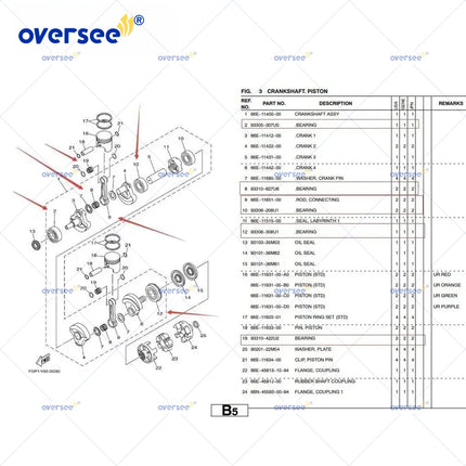 Crankshaft Rebuild Kit For Yamaha GP800 Waverunner Include Conecting Rod 66E-11651-00 and Bearings