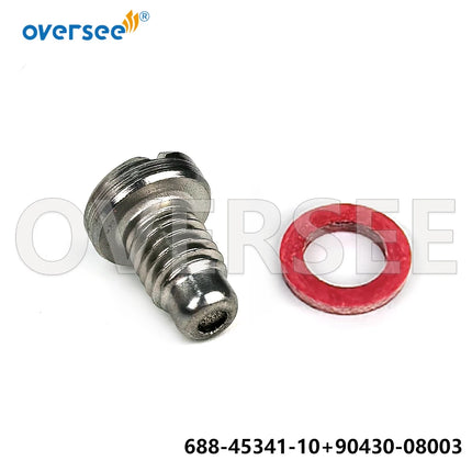 688-45341-10 Lower Unit Drain Plug with Gasket 90430-08003 for Yamaha Parsun F130-300HP Outboard 90340-08M02 F25-04000031
