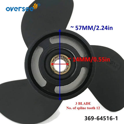 OVERSEE Boat Motor 369-64516 Propeller Aluminium For Tohatsu Nissan Outboard 369-64516-1 4HP 5HP 7.8 x 8"
