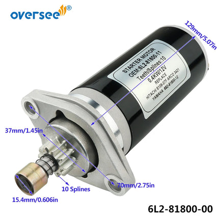 6L2-81800-11 682-81800-12 Start Motor Assy Fit Yamaha Outboard Engine 2 Stroke 9.9HP 15HP 350-76010 6E7 63V