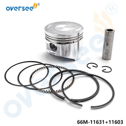 66M-11631 Piston Set STD with Rings for Yamaha 9.9HP 15HP 4-Stroke 66M Serial Outboard Engine 66M-11631-00-96