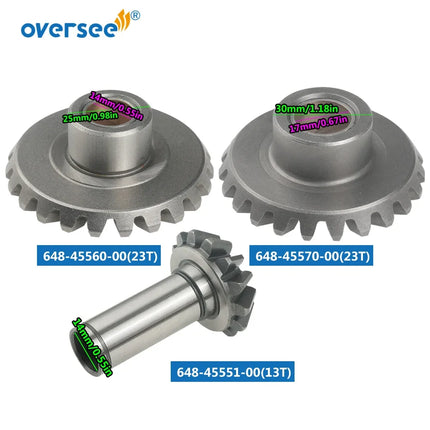 648 Gear Kit For Yamaha Outboard Motor 2T 25HP C25 F25 Forward Gear 648-45560; Reverse Gear 648-45570; Pinion 648-45551-00