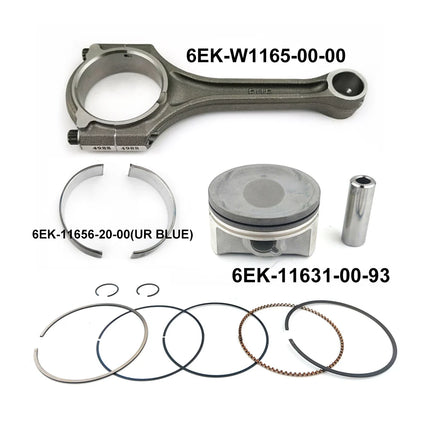 6EK-11631 Piston Kit STD and 6EK-W1165 Connecting Rod Assy for Yamaha F115 115HP 4 Stroke Outboard Engine with Bearing Plate