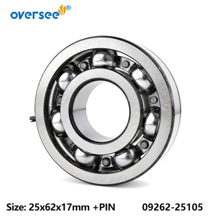 09262-25105 Crankshaft Ball Bearing For Suzuki DT25 DT30 Outboard Engine Size 25X62X17mm