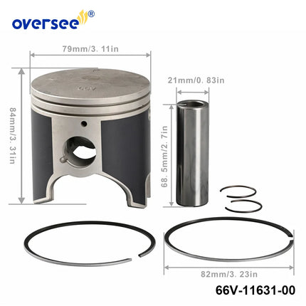 3 Sets Standard 79.9mm Piston Kit for Yamaha GPR XL XLT 800 1200 PV 66V-11631 66E-11631-01