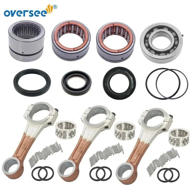 688 Crankshaft Connecting Rod Rebuild Kit  with Bearings For Yamaha 2T 75 85Hp 3 Cyl 85AET Outboard Engine