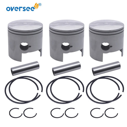 6H1-11635-03-00 Piston Kit +025 with Piston Ring For Yamaha Outboard 2T 75HP 85HP 90HP Engine Parsun T85 Oversize 688-11635