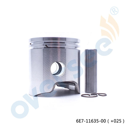 6E7-11635-00-00 Piston Set 56mm + 0.25mm Case For Yamaha 9.9HP 15HP Outboard Engine Boat Motor