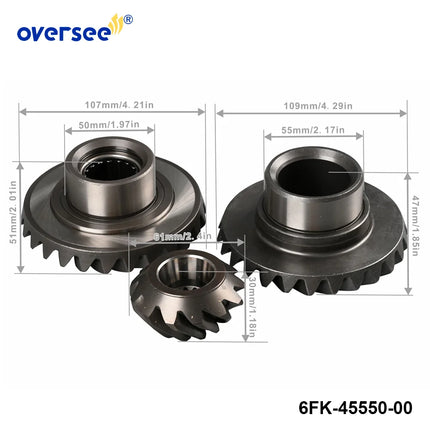 6FK Gear Set for Yamaha Outboard 4 Stroke 250HP FL250 Outboard Engine 6FK-45550 6FK-45560 6FK-45570