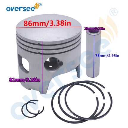 3pcs/set 3B7-00001 STD Piston Set with Rings For Tohatsu 2T 80A-90A Outboard Engine 3B7-00001-2