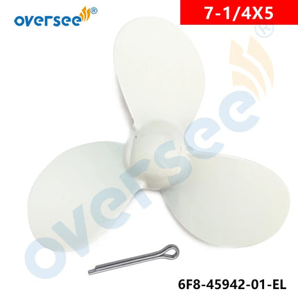 6F8-45942-01-EL 5pcs Aluminum Propeller Size 7-1/4X5 Replaces For Yamaha Parsun 2HP 2.5HP Outboard Motor 6F8-45942 7.25x5