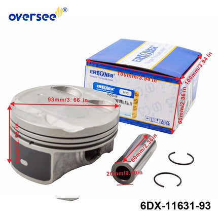 6DX-11631-93 & 6DX-11642-93 Piston Set STD for Yamaha Waverunner F250 Outboard Engine