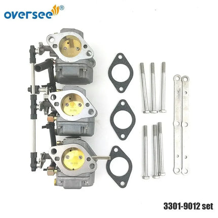 3301-9012 Carburetor Kit For Mercury Mariner 2T 70-75-80-90 HP 3cyl Outboard Engine