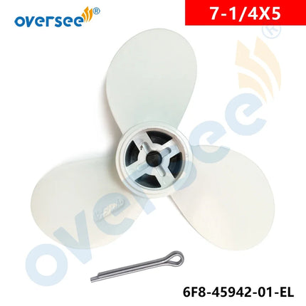 6F8-45942-01-EL 5pcs Aluminum Propeller Size 7-1/4X5 Replaces For Yamaha Parsun 2HP 2.5HP Outboard Motor 6F8-45942 7.25x5