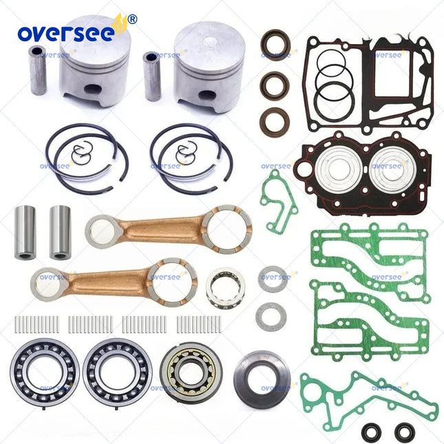 For Yamaha 6B4 2T E 9.9 15HP 2 Cyl E15DMH Outboard Engine Crankshaft & Power Head Rebuild Kit