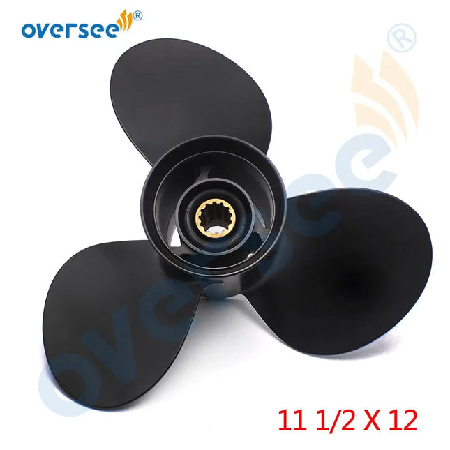 Marine Aluminum Propeller 58100-95393-019 For SUZUKI Outboard Engine 35-60HP, Size 11 1/2 x 12