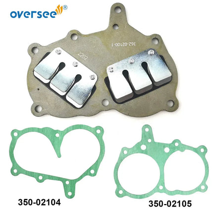 Reed Valve Assembly 362-02100-1 with Gaskets For Tohatsu Nissan M9.9 M15 M18 / NS9.9 NS15 NS18 Outboard Engine 36202-1001M