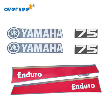 Yamaha Enduro 75HP Graphics/Sticker Kit Anti-UV For Top Cowling Not Fade