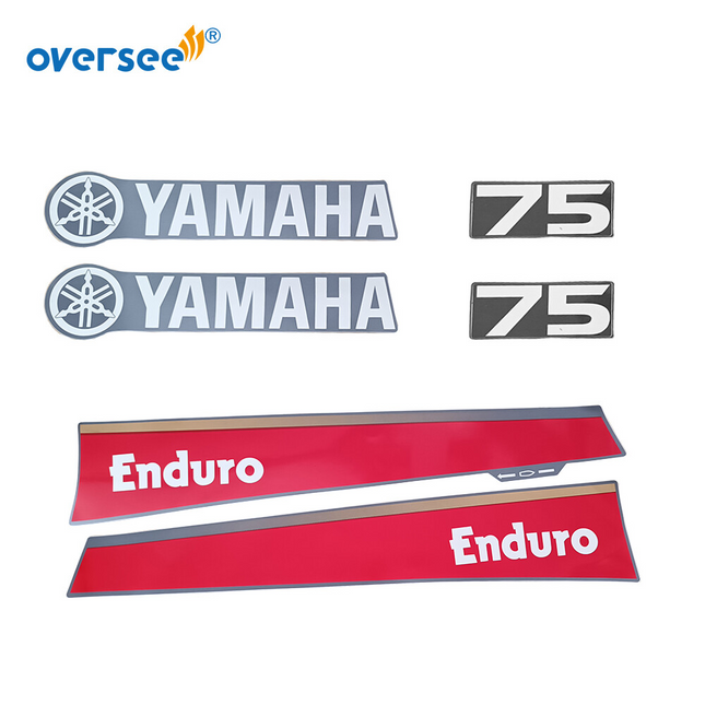 Yamaha Enduro 75HP Graphics/Sticker Kit Anti-UV For Top Cowling Not Fade